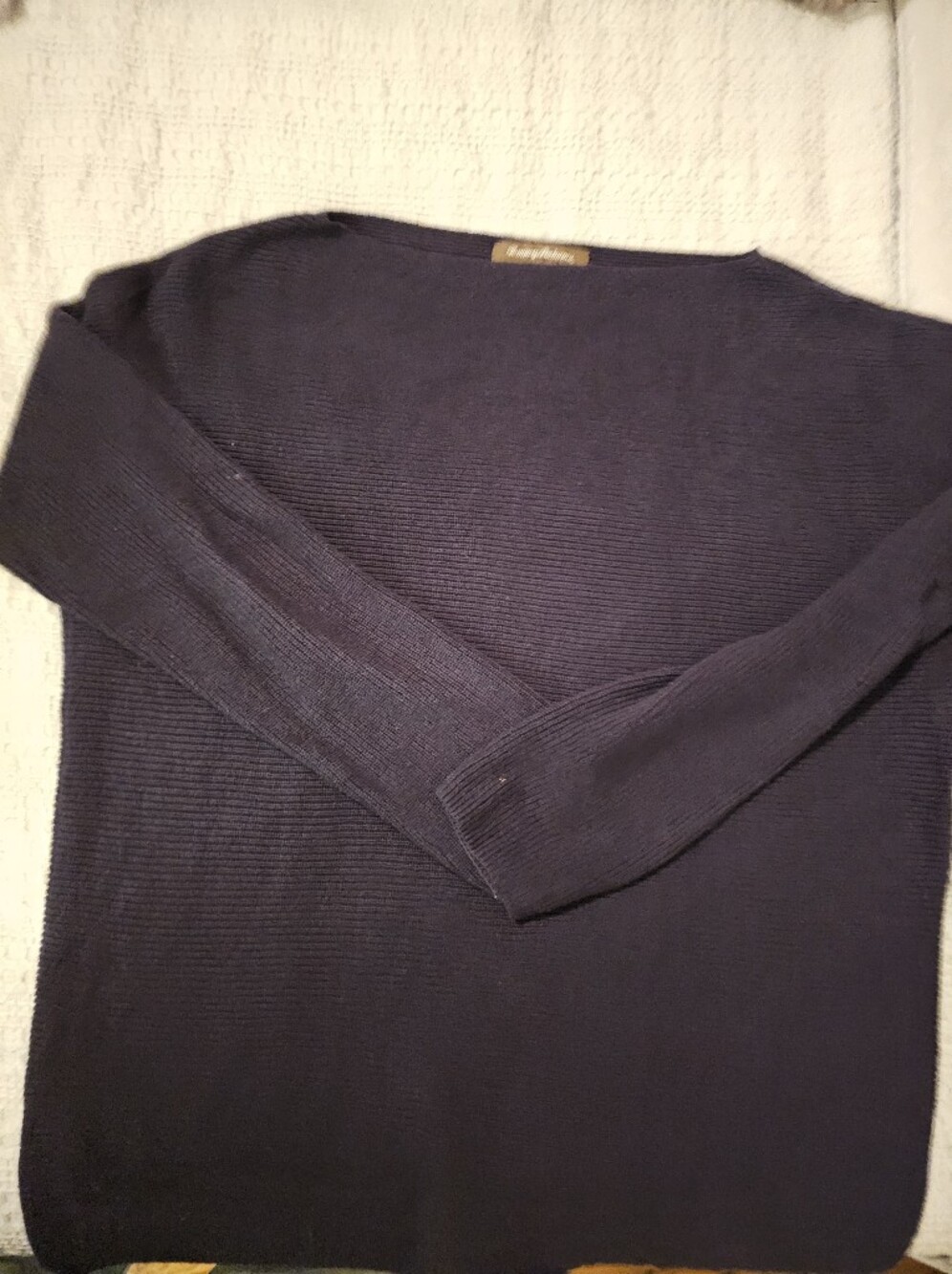 Tommy Bahama Navy Ribbed Boat Neck Sweater